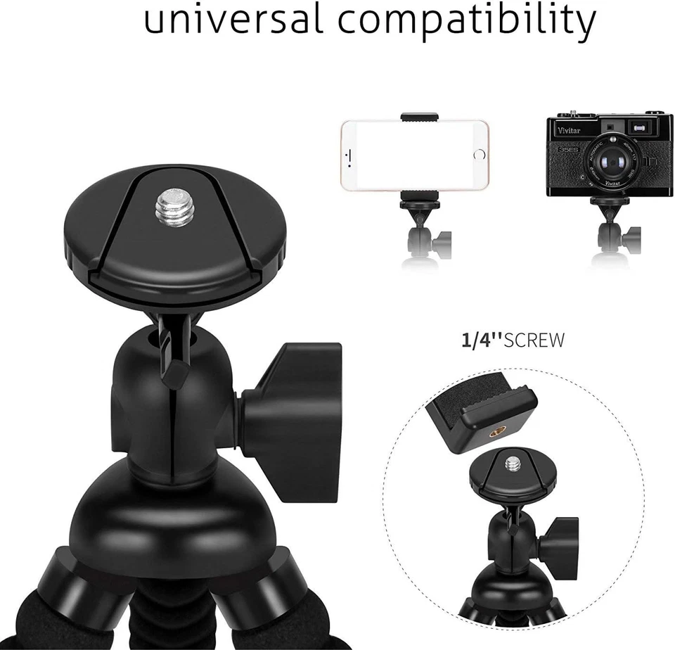 Ailun Phone Camera Tripod Mount Ailun Phone Camera Tripod Mount/Stand Compact Phone Holder, Compatible for iPhones and Andriods.
